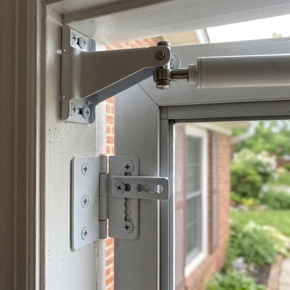 Storm Door Bracket for Improved Door Alignment and Support - Iron Construction Bracket with All Mounting Hardware
