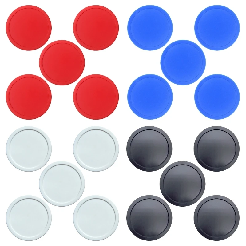 5Pcs Home Air Hockey Pucks 3inch Heavy Replacement Pucks Plastic Round Hockey Pucks for Playrooms Gamings Table