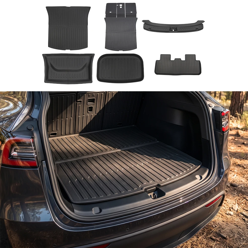 For Tesla Model Y Juniper Model YL 2025+ TPE Floor Mats Waterproof Luggage Mat Wear-resistant Foot Pads Trunk Mats Accessories