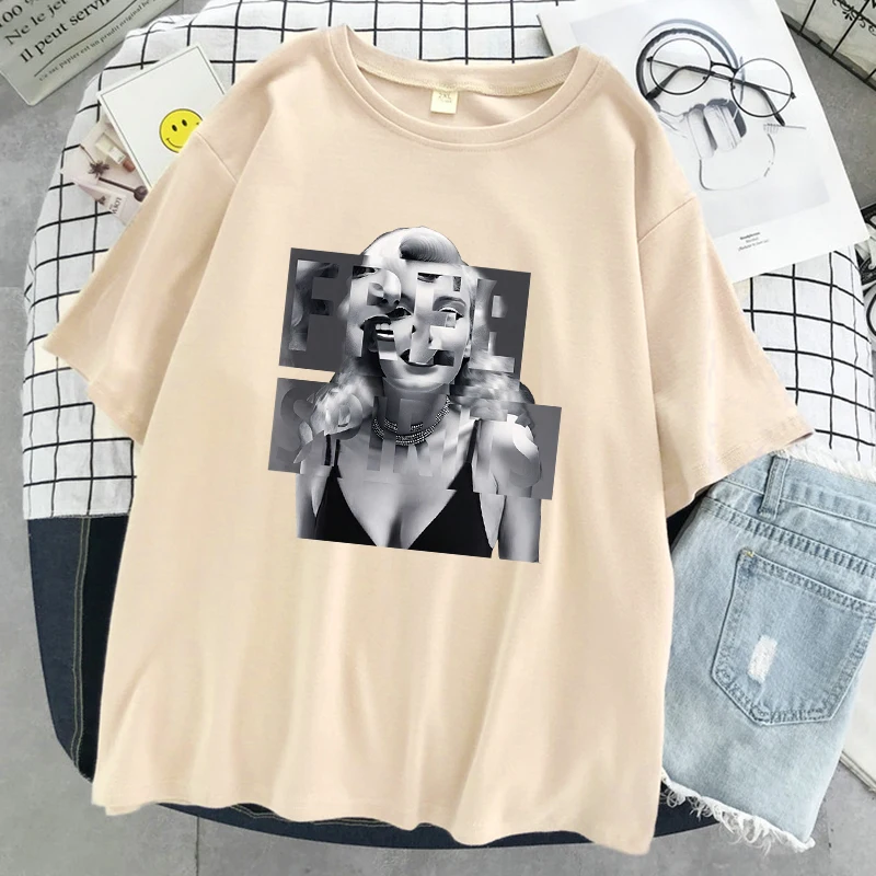 Free Spirits Actress Print Female Tshirt Breathable Cool T-Shirts Soft Comfortable Short Sleeve Fashion Sport T-Shirt Women