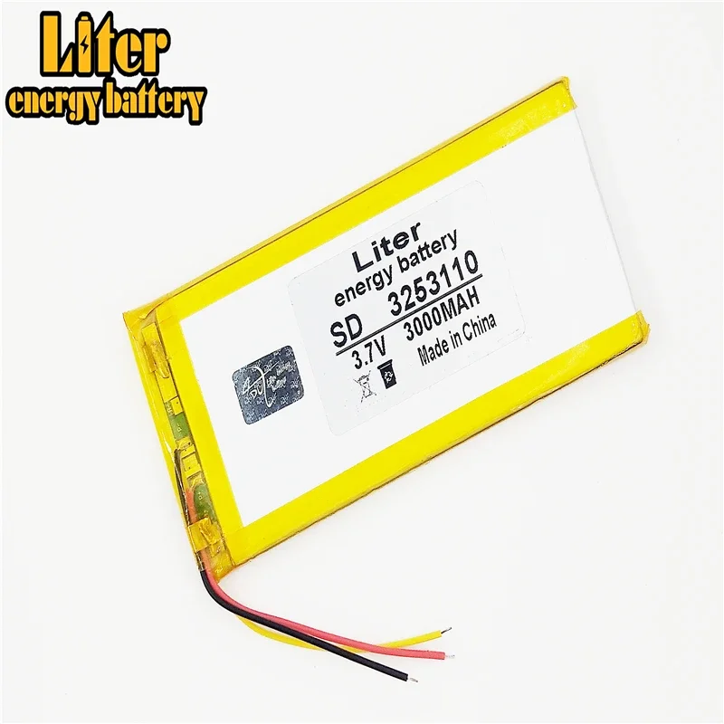 3253110 3-Wire 3.7V 3000mAh Rechargeable li-Polymer Li-ion Battery For china clone Goophone 5.5 6plus I6 6SPLUS phone