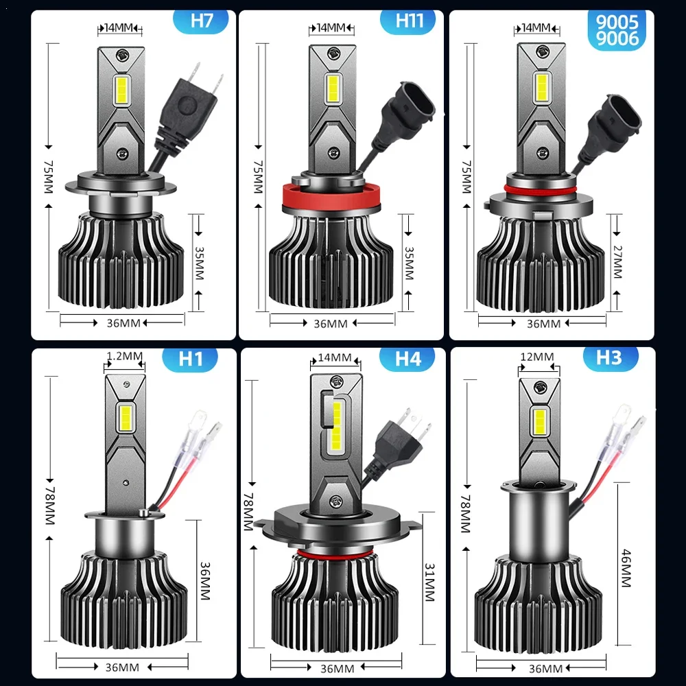 LED Headlight LED H7 LED H4 520W 220000LM Canbus H1 H3 H4 H8 H9 H11 9005 9006 HB3 HB4 Led Bulb 6000K 12V 24V Turbo Lamp For Car