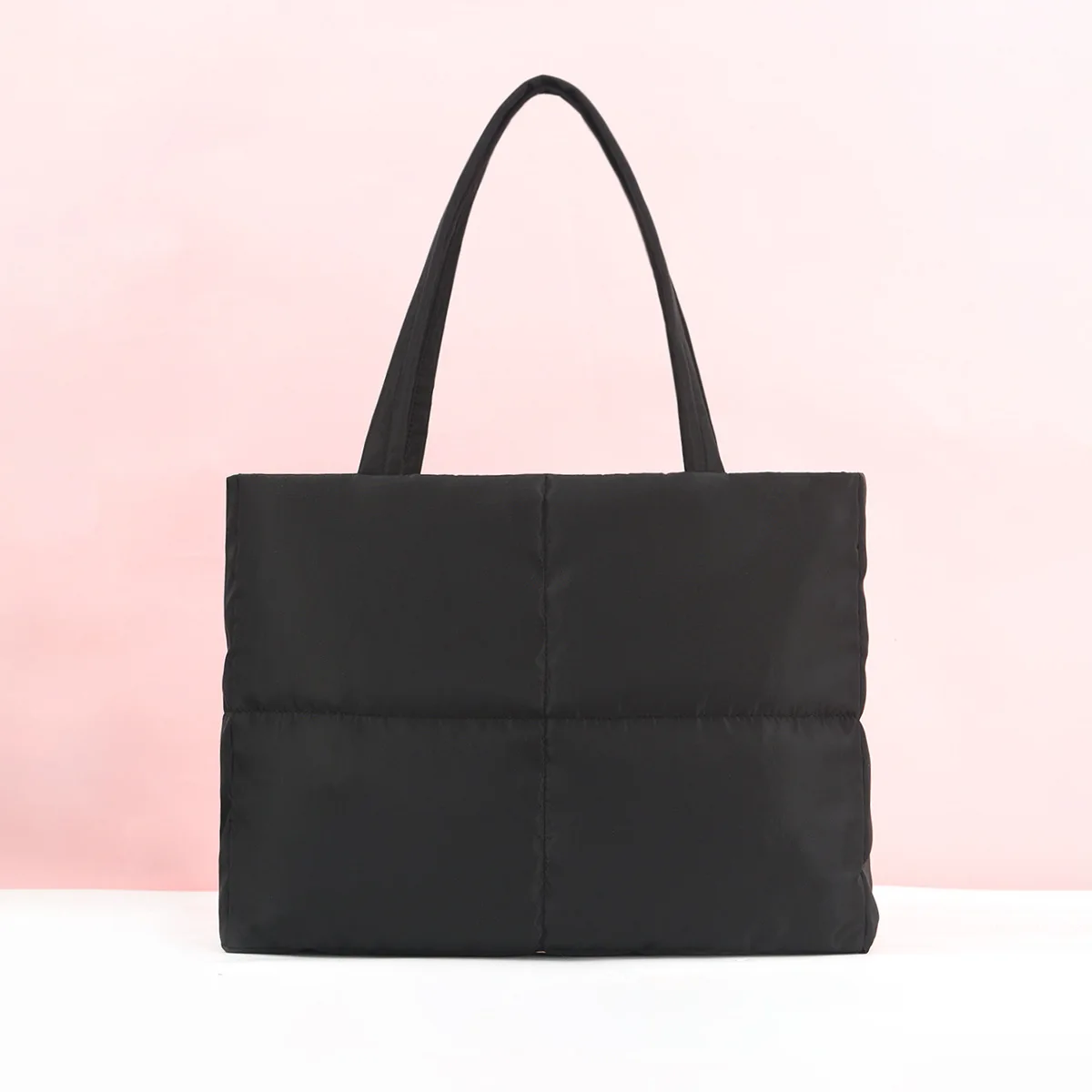 Sac fourre-tout rembourré en coton pour femmes, sac à bandoulière polyvalent de grande capacité de style bouffant, sac fourre-tout pour doudoune d'automne et d'hiver