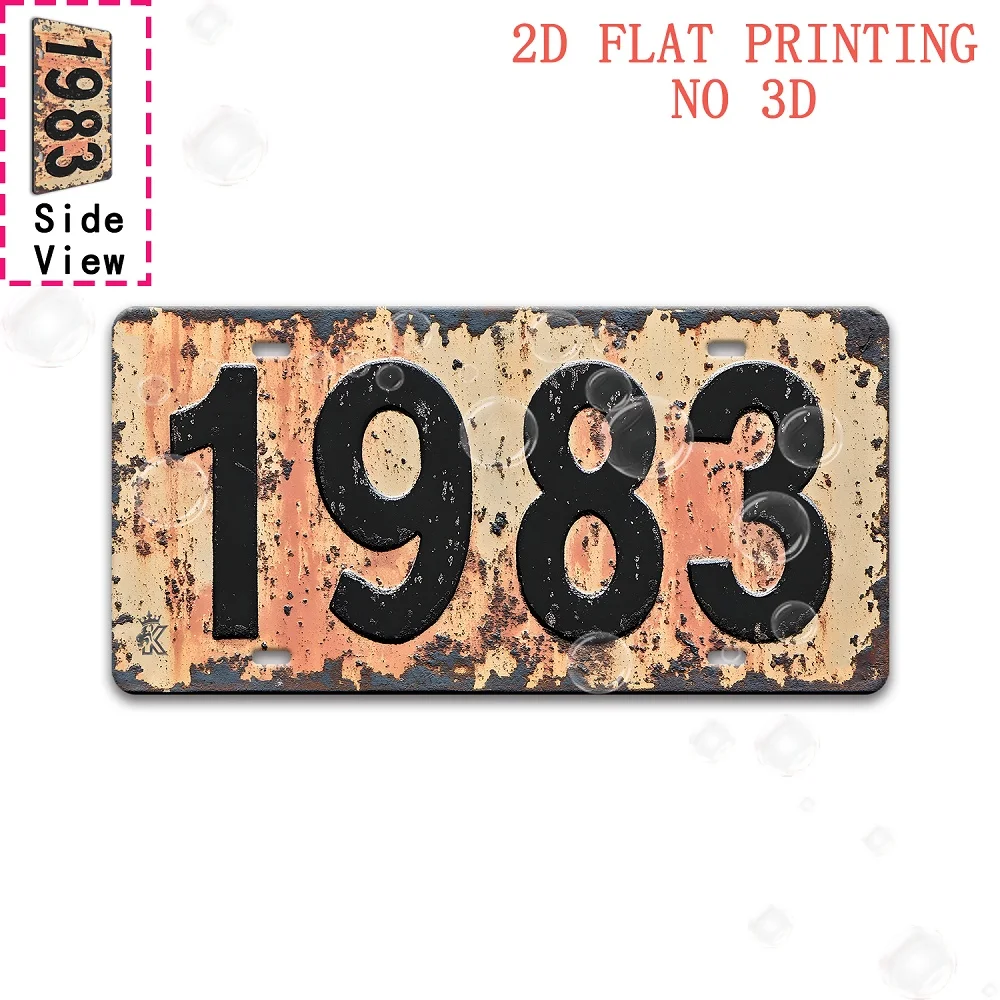 2D Flat 1pc Retro 1983 Aluminum Sign Vintage Metal Tin Sign Wall Decor for Man Cave Bar Garage Cafe Living Room Garden Home Deco