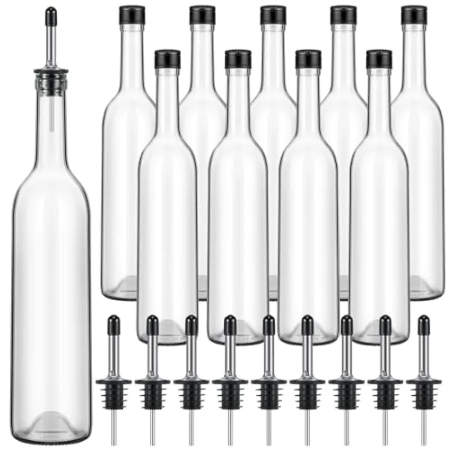 

Pcs Long Neck Glass Bottles with Pourer Bordeaux Wine Bottle Clear Empty Wine Syrup Juice for Home Bar Liquor Juice Making Wedd