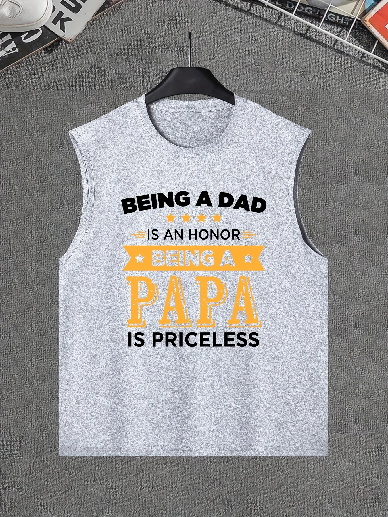 

A father's self-written amusing text printed comfortable vest - Father's vest