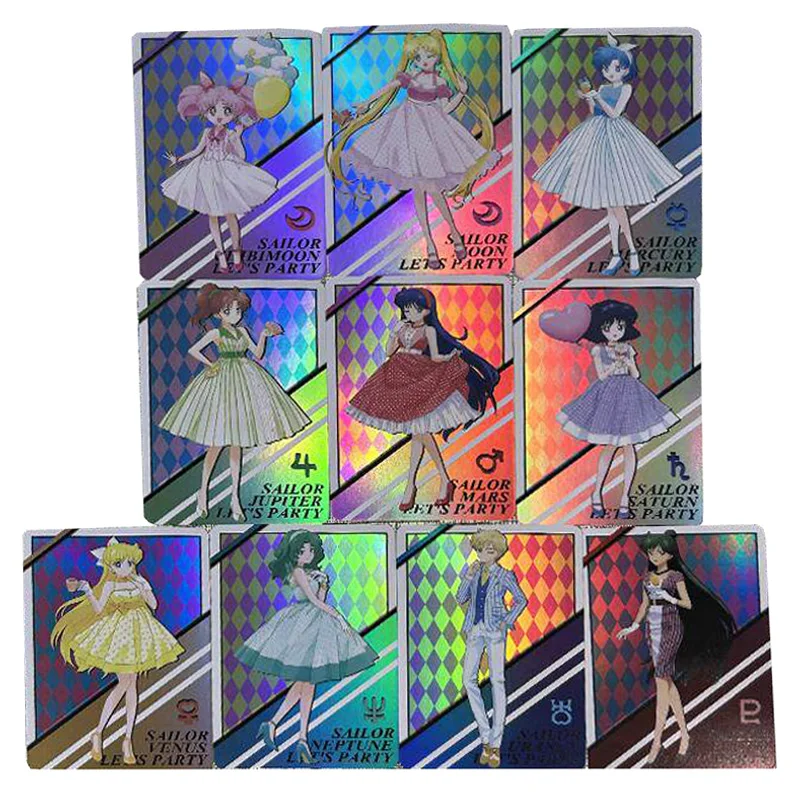 

Набор из 10 шт. Коллекционные карточки Sailor Moon: серия Tsukino Usagi, DIY, для самостоятельного изготовления, цветные, с эффектом мерцания, аниме-игра, подарок, игрушка, 59*86 мм