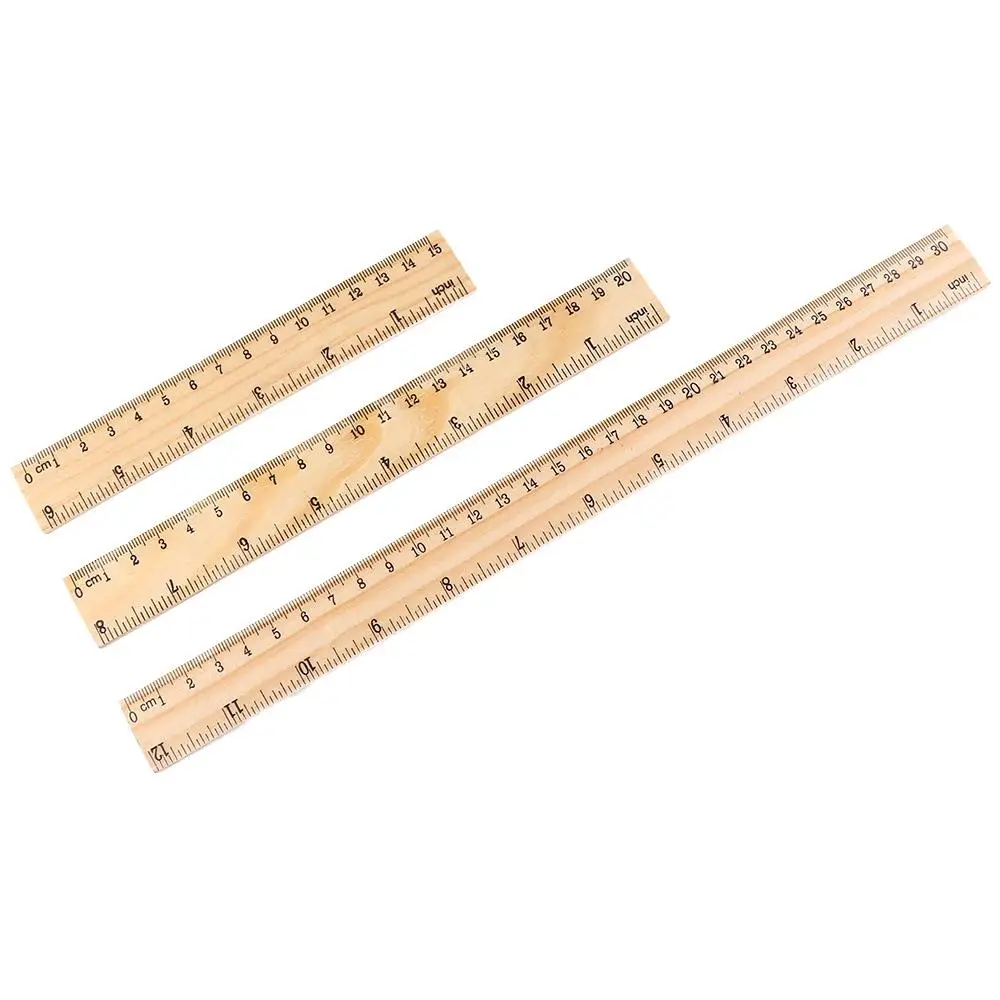 Office Desk Accessories 15/20/30cm Teacher Children Student Drawing Rulers Straight Rulers Wooden Rulers Rulers