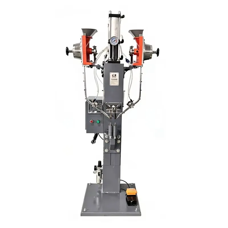 JZ-968M2-1 Pneumatic Riveting Machine Double Head Rivet Press Machine / Fastener Insertion Machine For Supermarket Display Shelf