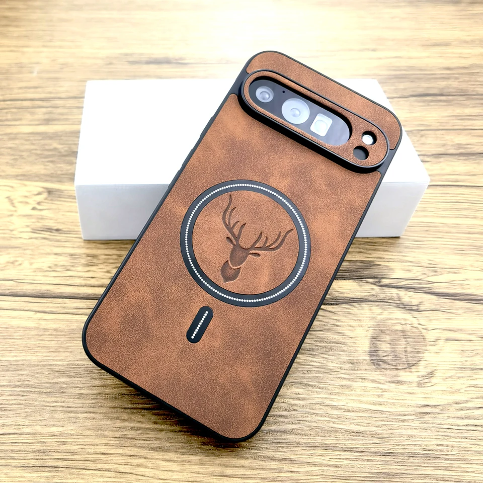 Funda de lujo de piel sintética para Google Pixel 10 9 8 7 Pro XL 10A 9A 8A 7A 10Pro 9Pro 8Pro 7Pro, cubierta con carga inalámbrica Magsafe