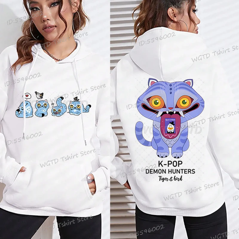 

Derpy Tiger Kpop Demon Hunters Hoodie Kids Fashion Girls Outfits Gifts Cute Tiger Cartoon Clothes Fashion Men Women Hooded Shirt