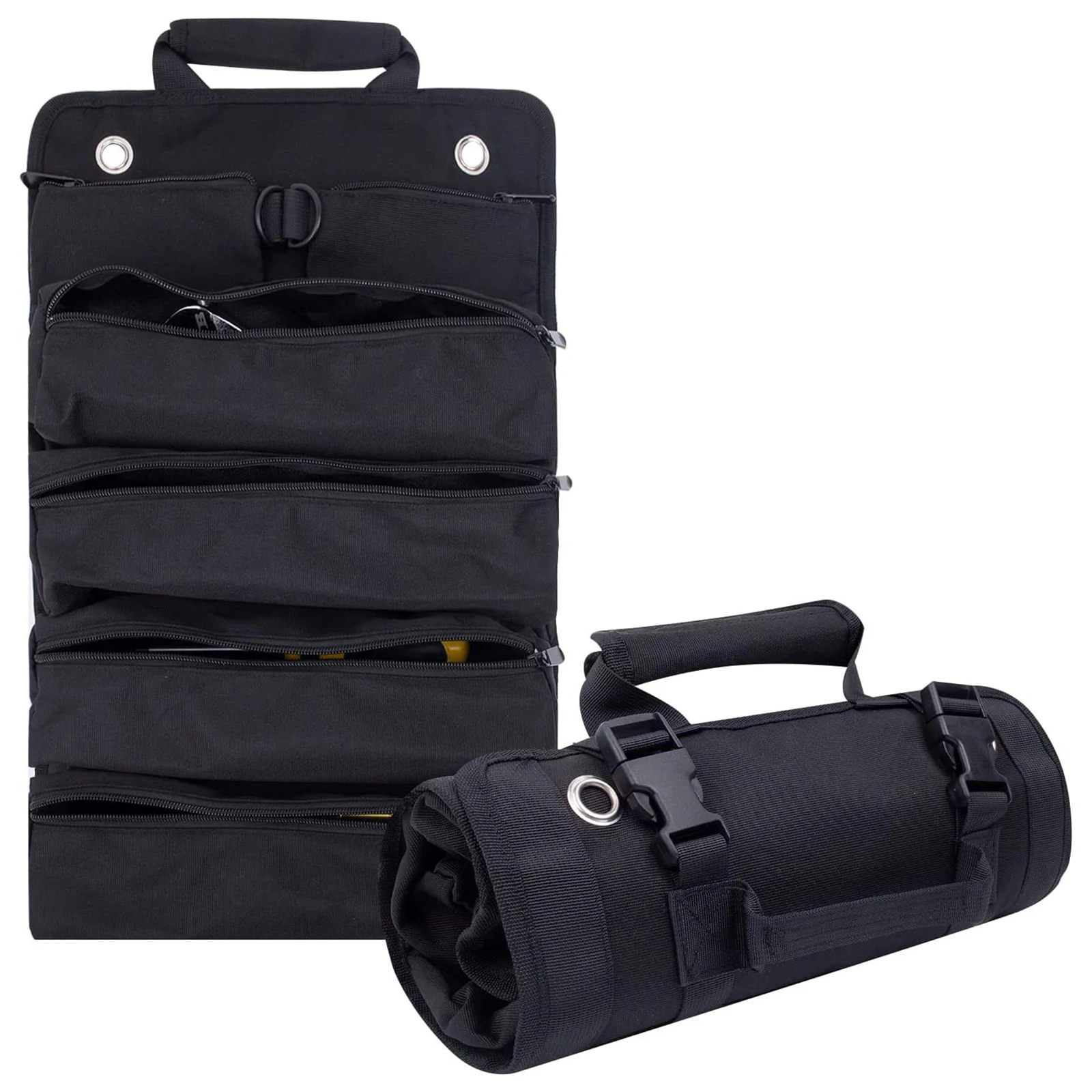 Tool Bag Organizers - Small Tool Bag With Detachable Pouches , Heavy Duty Roll Up Tool Bag Organizer With 6 Tool Pouches