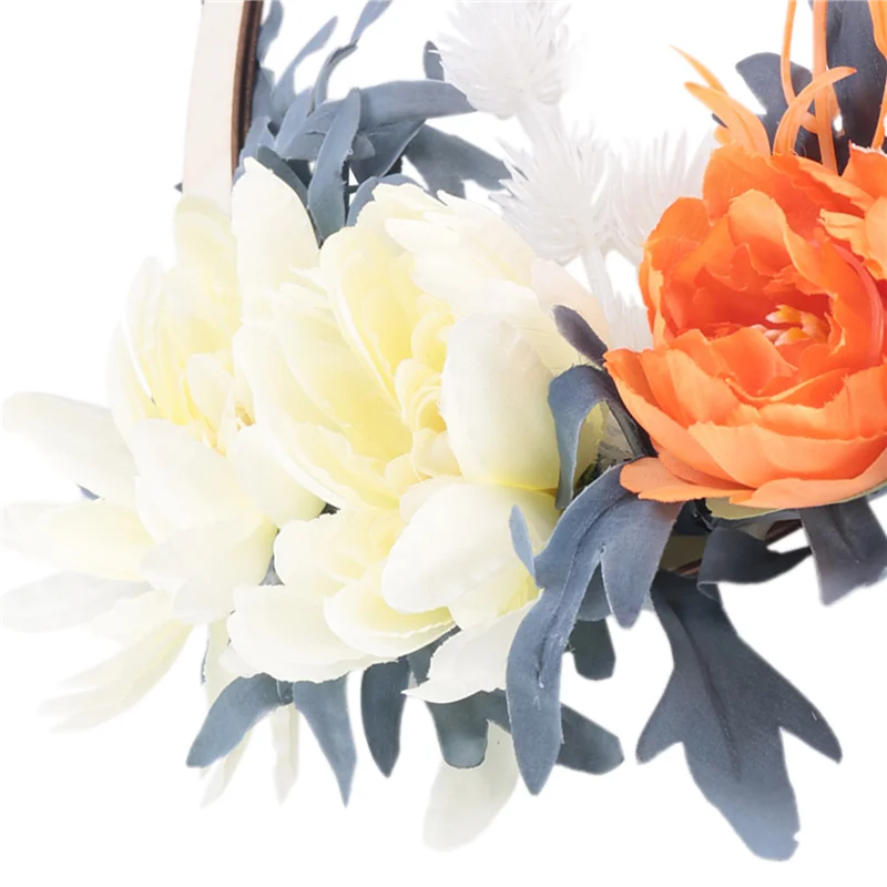 Couronnes MAKE-Eid Ramadan Kareem 10 pouces, petites fleurs blanches artificielles, couronne suspendue de printemps Islam Mubarak pour porte d'entrée