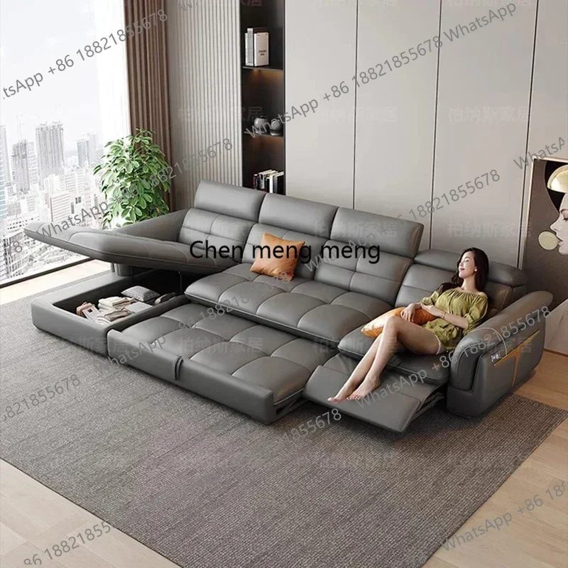 

Nordic Leather Electric Sofa Bed Modern Simple Design Living Room Sofas Sectional Chaise Lounge Home Furniture Divano Letto