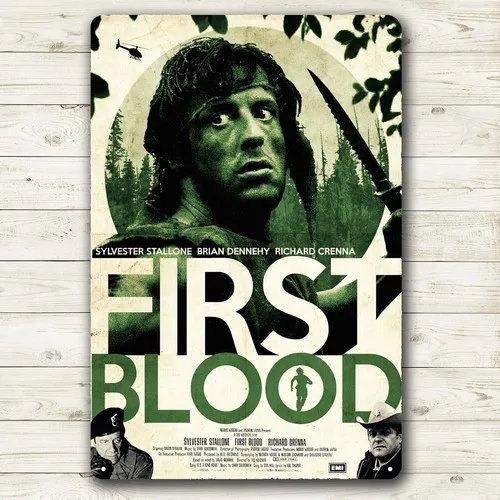 Póster Metálico de la Película Sylvester First Blood, Letrero de Metal Coleccionable