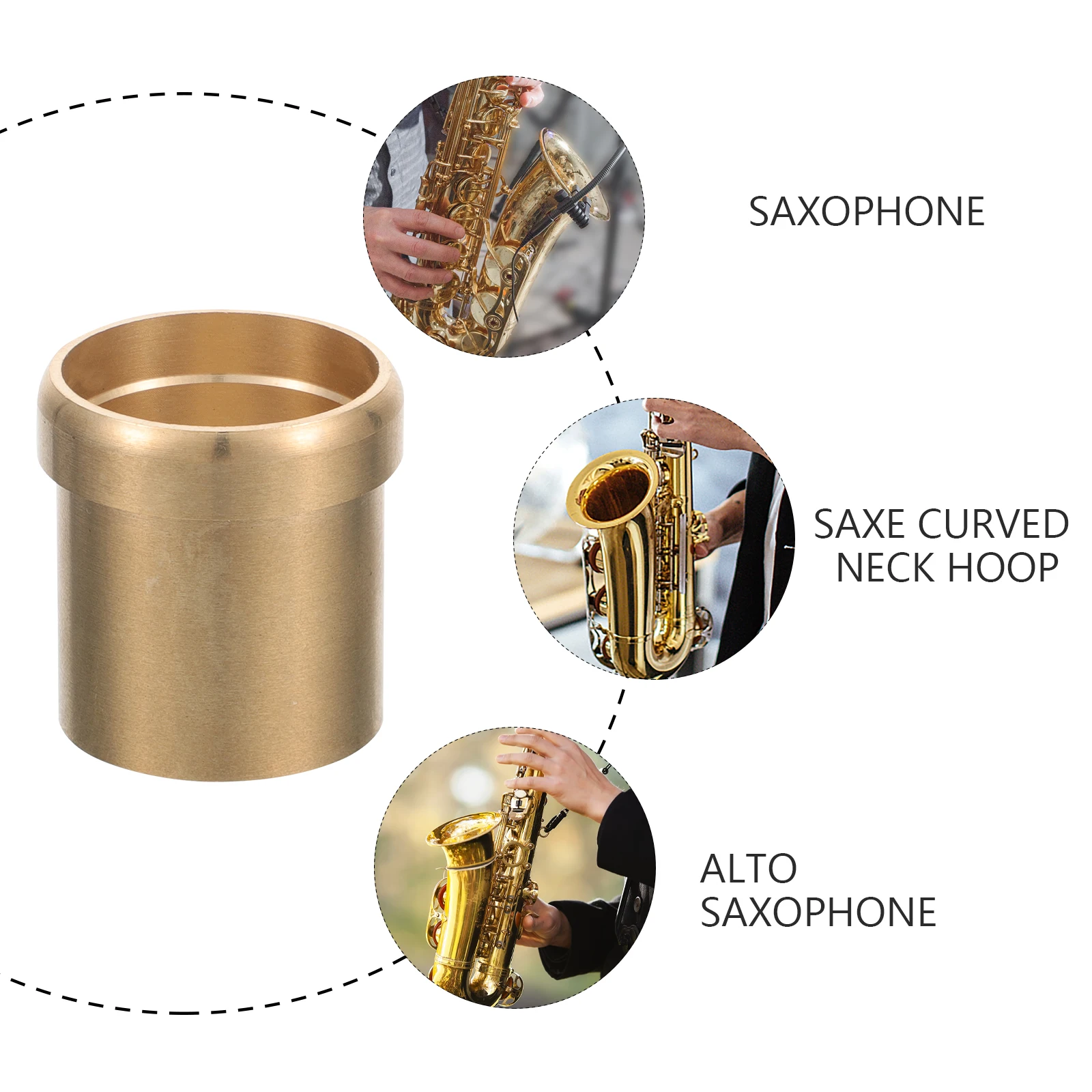

Brass Metal Saxophone Bend Neck Hoop Replacement Part Compatible Alto Tenor Stabilizer Secure Fit Durable Easy Install