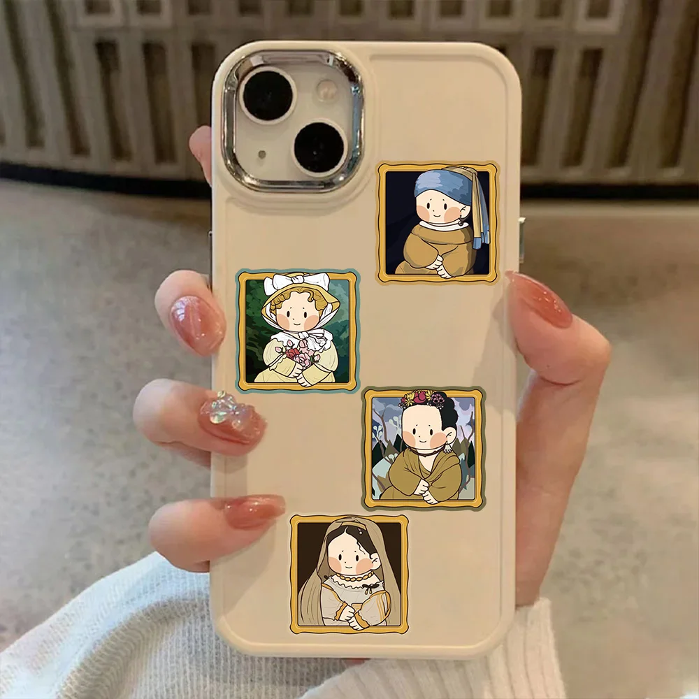 50 قطعة كارتون لطيف Q طبعة اللوحة العالمية الشهيرة الكتابة على الجدران ملصقات جراب هاتف الغيتار سكيت ملصقات ديكور مقاومة للماء