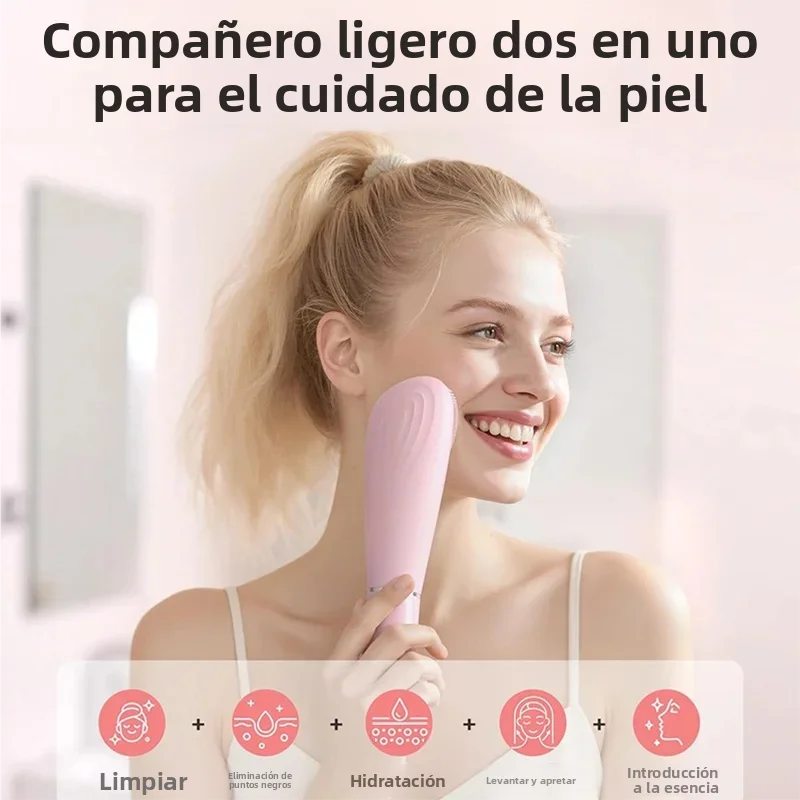 Limpiador facial eléctrico 7 en 1 de silicona para espinillas, exfoliante de la piel, masaje para el hogar, Spa, cuidado de limpieza, cepillo facial