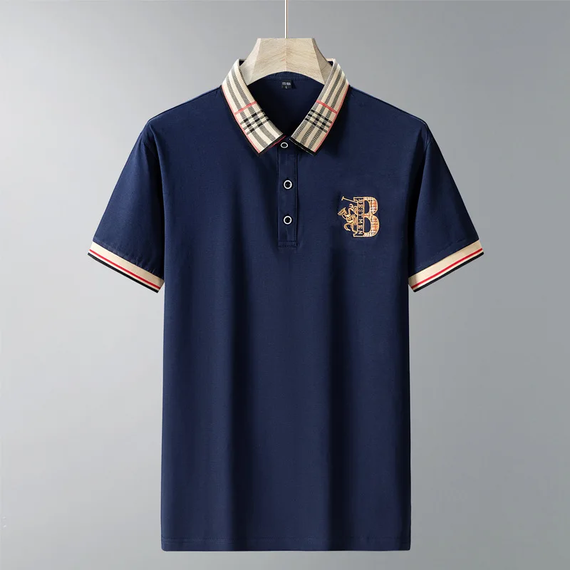 

5Men's Summer New Embroidered Short Sleeve Fashion Casual Combination Business Polo Shirt Men's Polo Collar Men's Short Sleeve