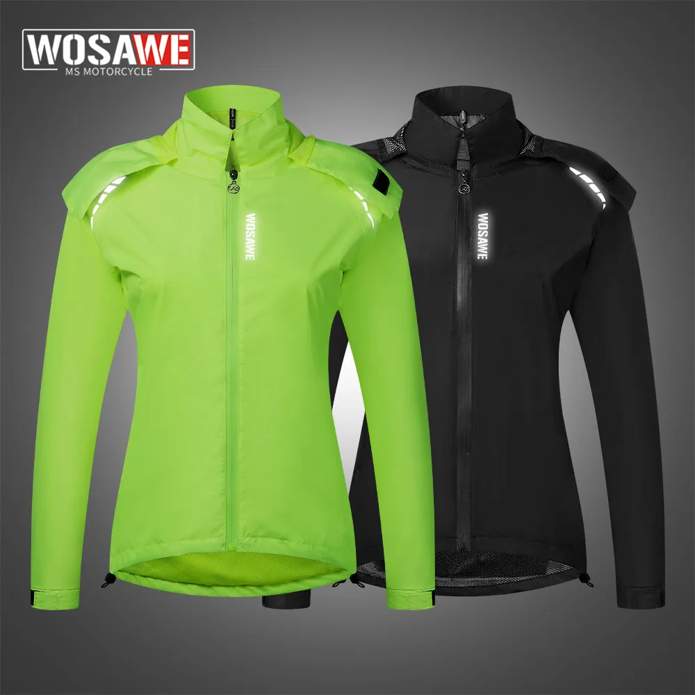 

WOSAWE Reflective Motorcycle Raincoat Waterproof Rain Coat Moto Motocross Cycling Clothes Motorbiker Jacket Women Outdoors