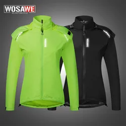 WOSAWE Reflective Motorcycle Raincoat Waterproof Rain Coat Moto Motocross Cycling Clothes Motorbiker Jacket Women Outdoors