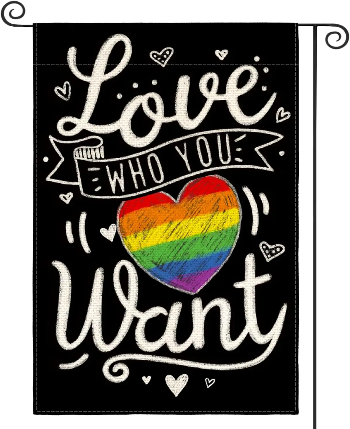 AVOIN colorlife Love Who You Want Pride Garden Flag 12x18 Inch Double Sided Outside, LGBTQ+ Community Rainbow Progress Yard jjp