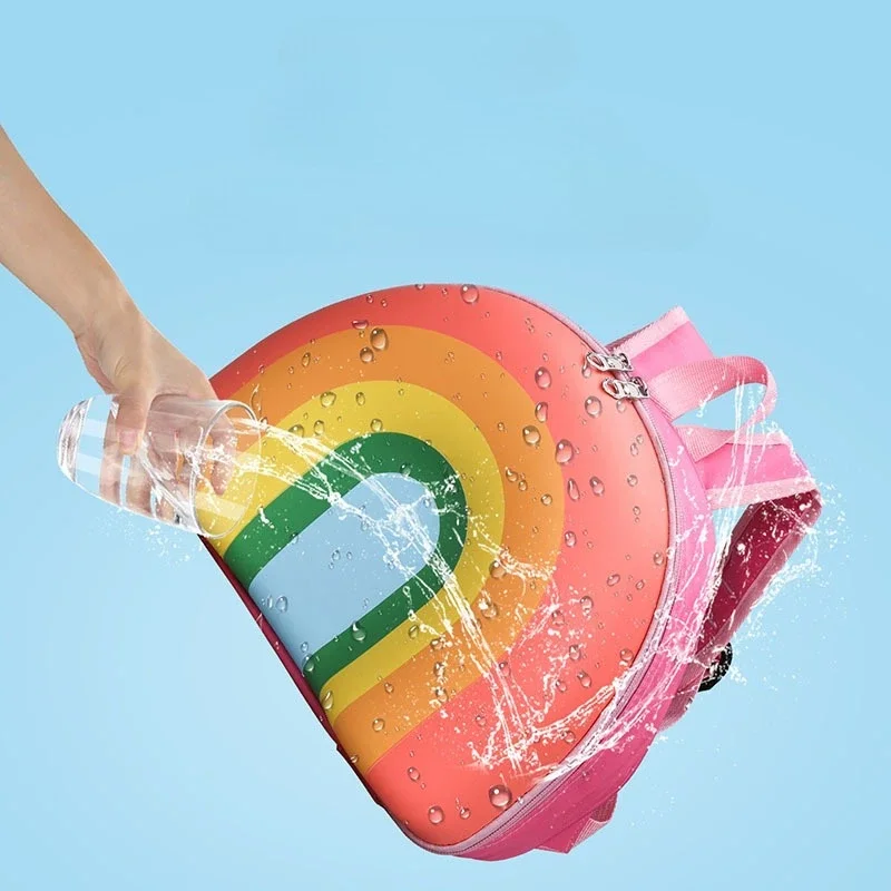 Children's Rainbow Backpack Kindergarten Backpack Large Opening Waterproof Backpack 3-6 Year Old Boys and Girls Cute Backpack