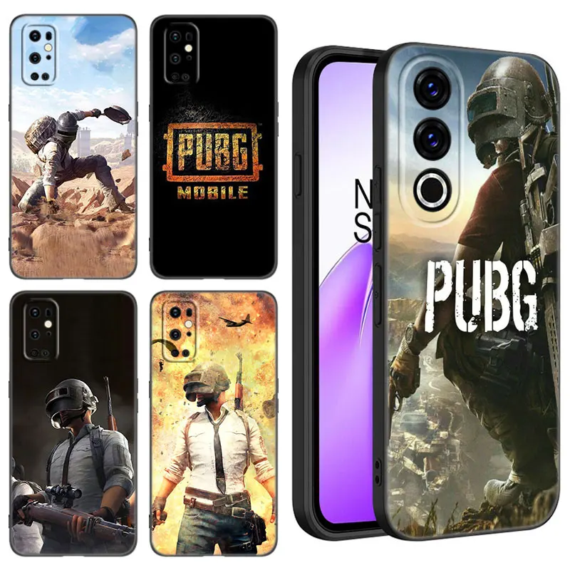 Hot Game PUBG Black Silicone Phone Case For OnePlus 10R 11R 12R ACE 2 3 Pro 2V 3V Nord CE 2 3 4 Lite N10 N20 N30 SE 5G