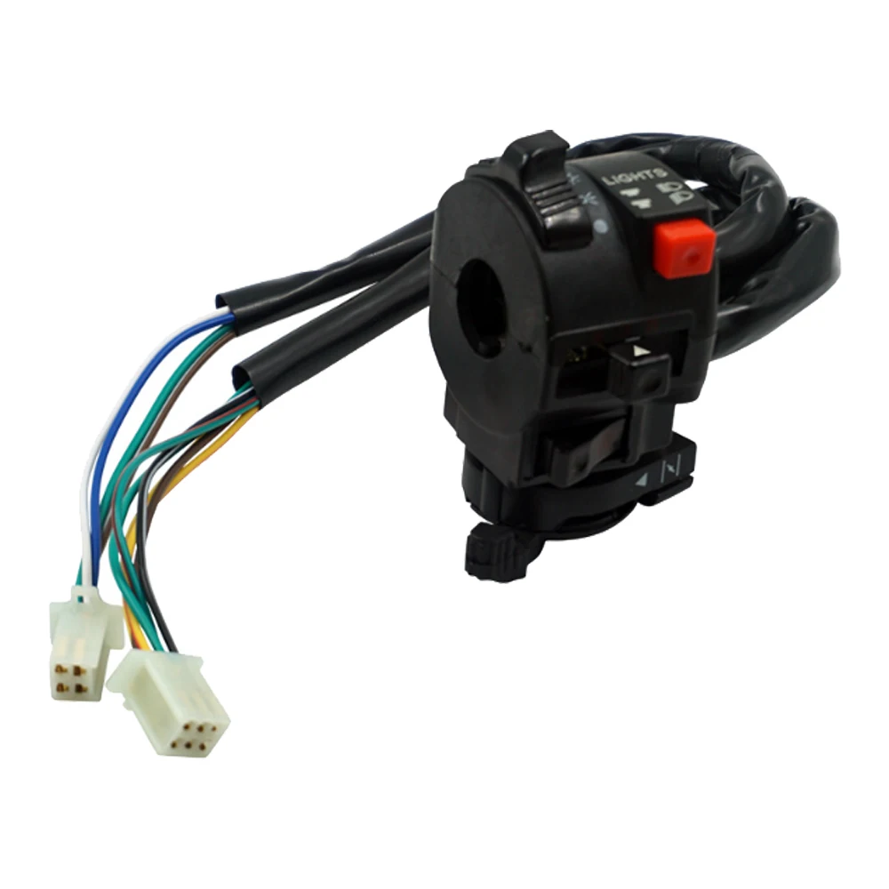 Motorcycle Light Hi-Lo Beam Kill Electric Start Turn Horn 5-Function Switch with Choke Lever for ATV Quad 4 Wheeler