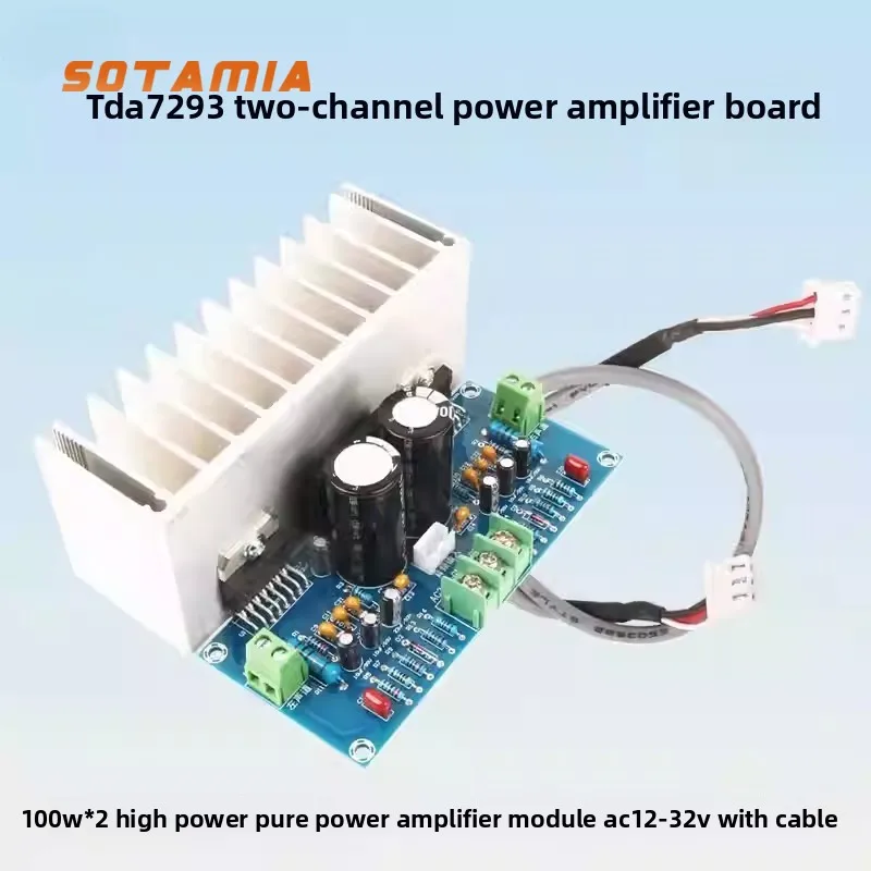 SOTAMIA TDA7293 Digital Power Amplifier Board Dual Channel 100W*2 Pure Post Stage Audio Amplifier Dual Core Chip Home Theater