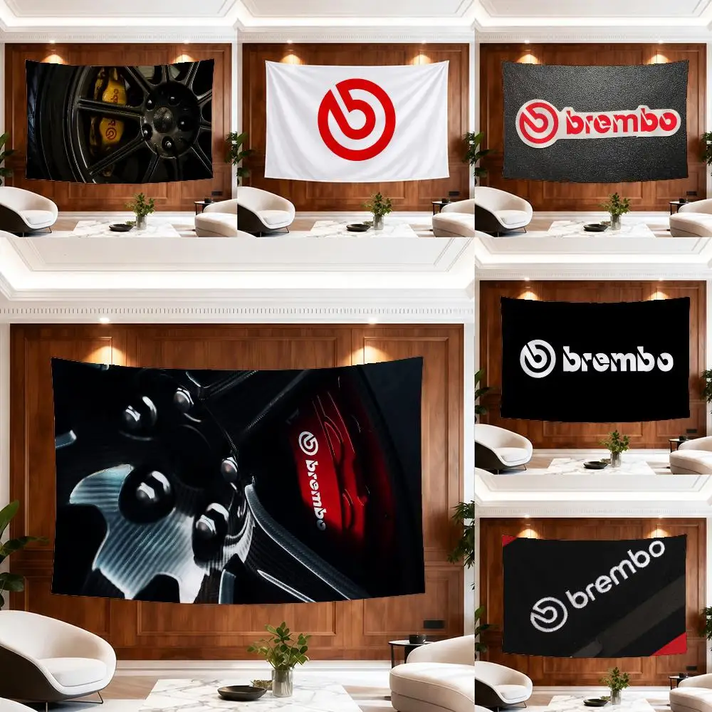 B-Brembo Tapestry Custom Living Bedroom Party Dormitory Interior Wall Bohemian Decoration Attached Clip
