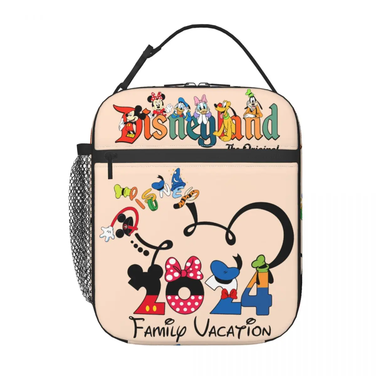 2024 New Insulated Lunch Bag For Kids Girls Boys Micky Minnie Mouse Print Food Storage Bags Cooler Thermal Bento Box