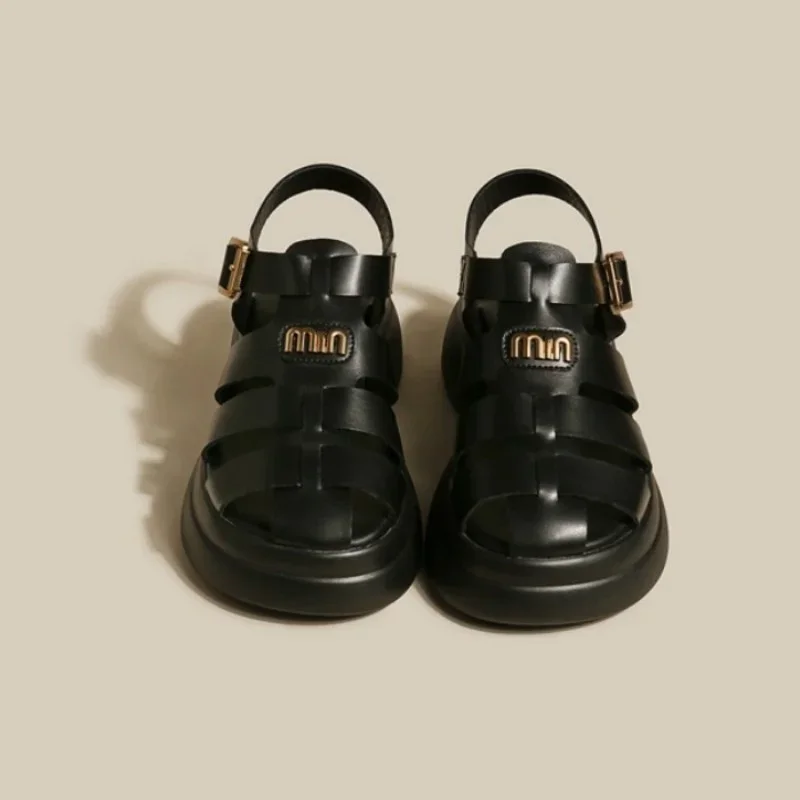 2025 New Summer Fashion, Comfortable and Casual Thick-soled Platform Platform Thick-soled British Style Casual Women's Shoes - view 2