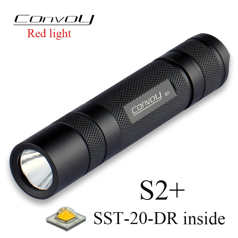 Red Light Convoy S2 Plus with SST-20-DR Led  Torch 18650 Linterna Camping Fishing Lamp High Powerful Red Purple Blue Latarka