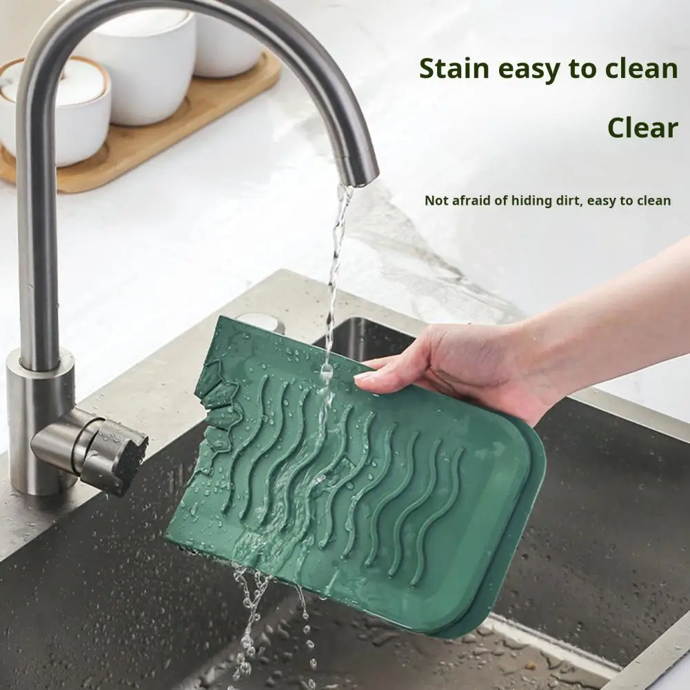 Sink Faucet Splash Guard Drain Mat Water-absorbent Kitchen Sink Draining Mat with Non-slip Design Fast Drying for Efficient