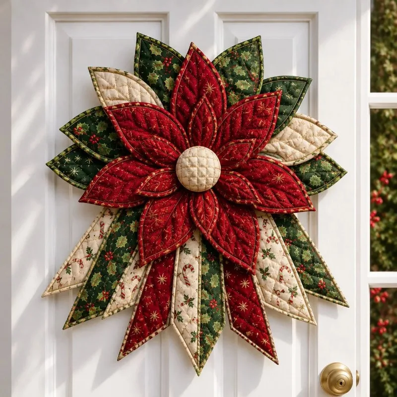 DIY Festive Quilted Christmas Door Hanging Sewing Kit Patchwork Holiday Decor