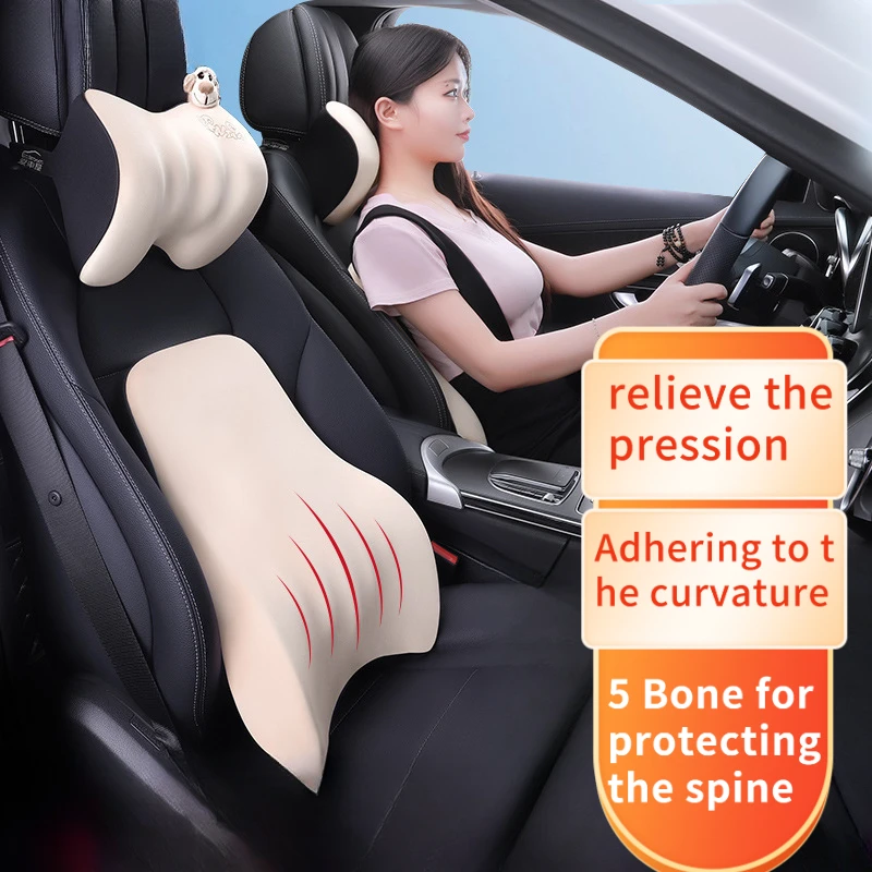 

Headrest High-End Car Lumbar Support Seat Cushion Neck Memory Foam Pillow interior accessories