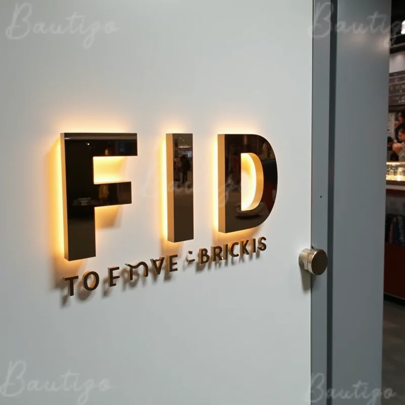 Custom 3D LED Illuminated Metal Letters Sign For Business Storefront Outdoor Waterproof Backlit Light Up Advertising Signage