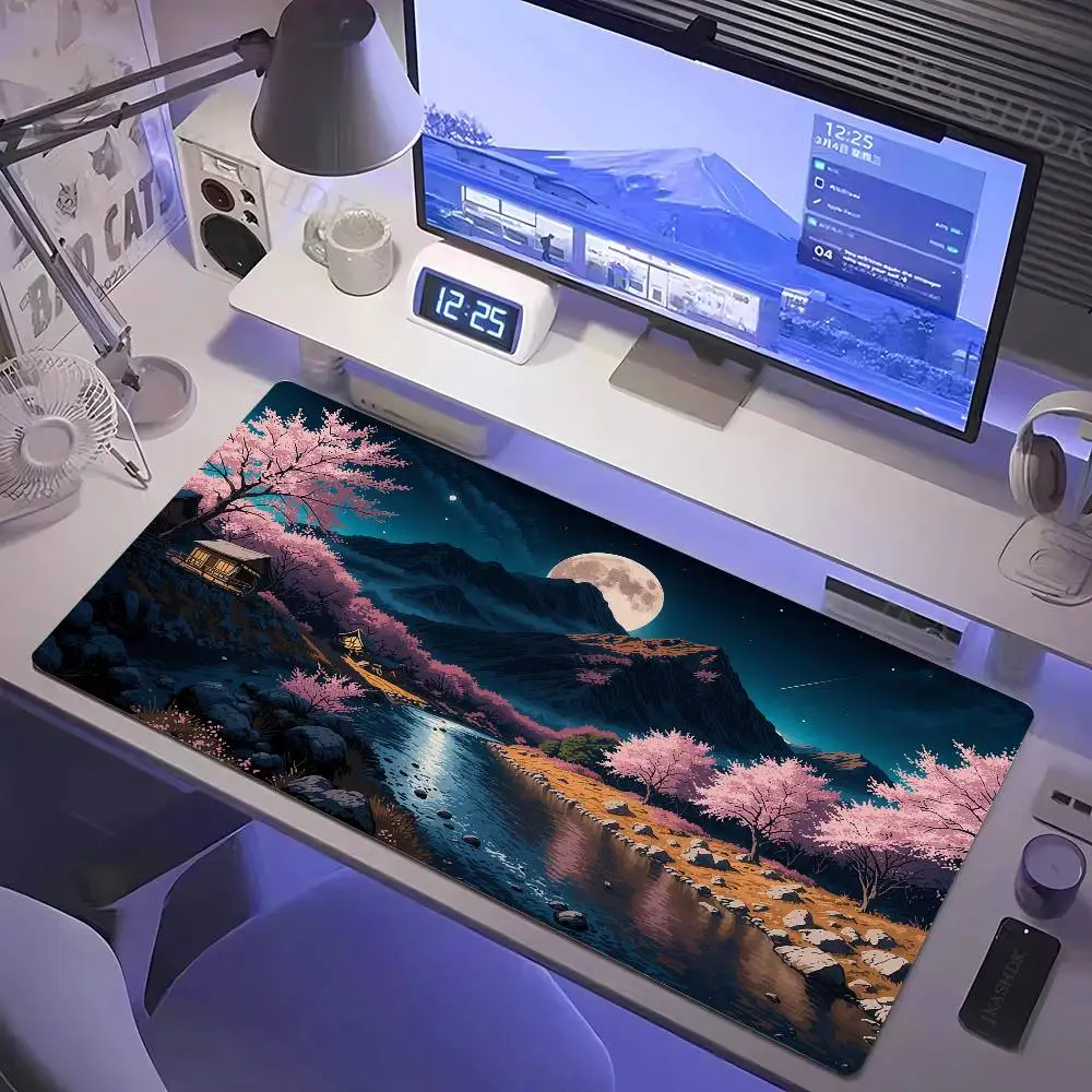 XXL Mouse Pad, Anime Natural Landscape Mouse Pad, Large PC Keyboard & Gaming Desk Mat, 900x400 Laptop Mouse Pad
