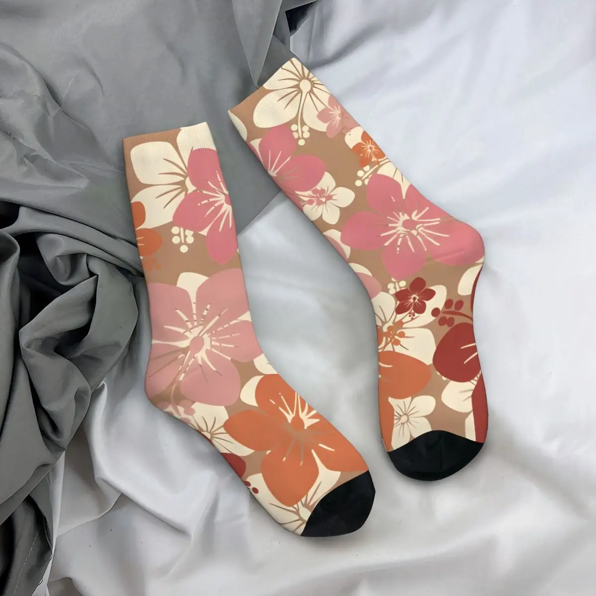 Calcetines de compresión con estampado de mercado de flores para hombre, medias de compresión sin costuras, estilo Harajuku, novedad