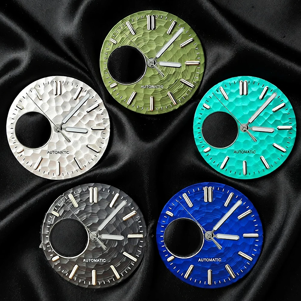 

28.5mm New NH38 Hollowed Out Dial Custom Logo Dial Green Luminous for NH38 Movement Watch Accessories Repair Tools