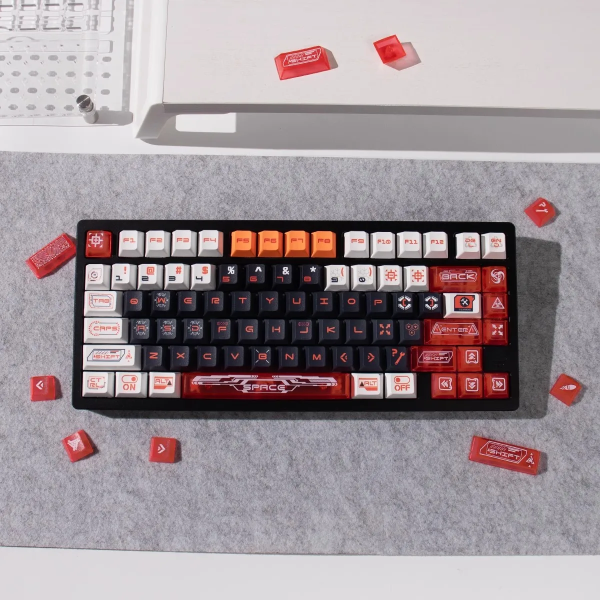 GMK Mechanical Future Keycaps PBT Dye Semi-transparent Key Caps Cherry Profile Keycap With 2.25U 2.75U 3U 7U Spacebar ISO Enter