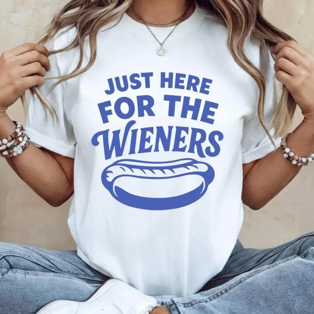 Just Here for The Wieners Unisex T-Shirt 1776-2026 Independence Tee 4th of July Shirt Hot Dog Graphic T-shirt Fashion Clothes
