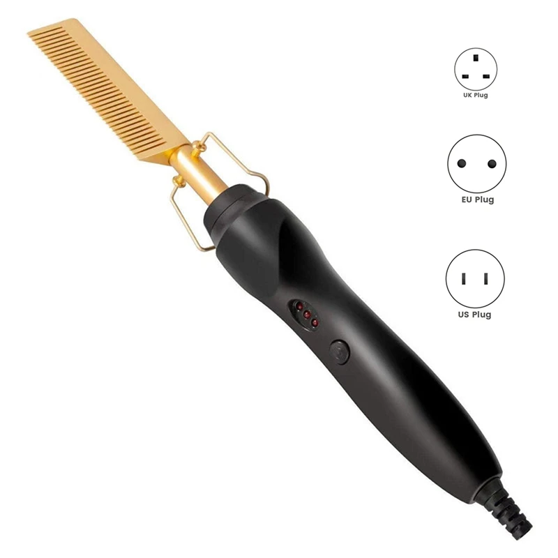 Wet And Dry Electric Copper Comb, Curling Iron, Straightening Comb Straightener