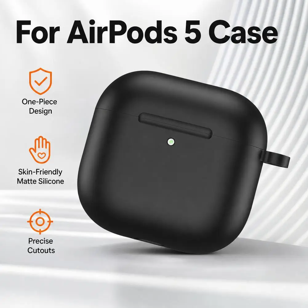 For Apple AirPods 5 Case Solid Color Liquid Silicone Soft Protection Cover For Air Pods 5 5th Gen Wireless Headset Sleeve