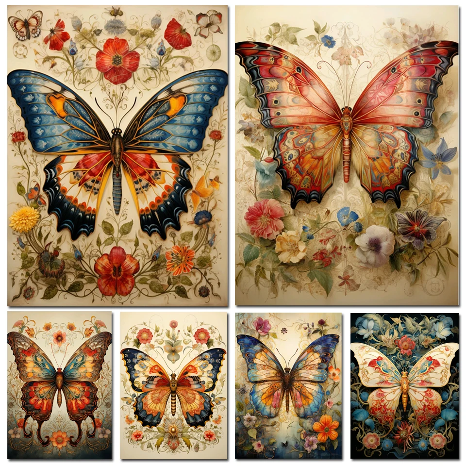 Butterfly Diamond Painting New Collection 2024 Flower Full Round/Square Mosaic DIY Embroidery Cross Stitch Bedroom Decoration