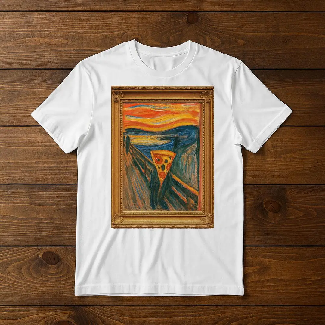 

Pizza and Bread Graphic Printing Summer Luxury Brand Cotton Men's and Women's T-Shirts Short Sleeves Street Fashion Trend