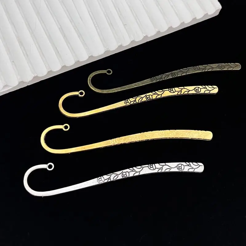 2Pcs Retro Bookmark Hairpin Antique Alloy Metal Charm Pendant DIY Handmade Jewelry Making Accessories