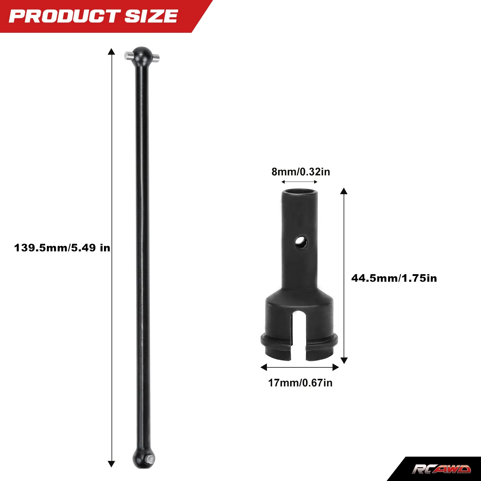 #45 steel CVD AXLE 8X44.5MM & DOGBONE 139.5MM for Arrma 1-8 6s BLX Kraton Notorious Outcast RTR&EXB hopups upgrade parts