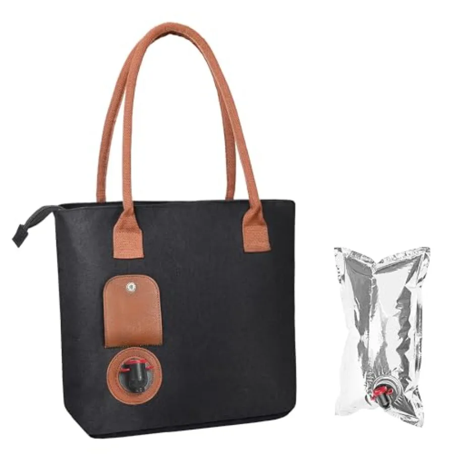 

Wine Tote Bag, Beach Cooler for Travel Gift, Drink Purse Travel Bag with Spout for Picnic, BYOB, Party, Dinner, Pool